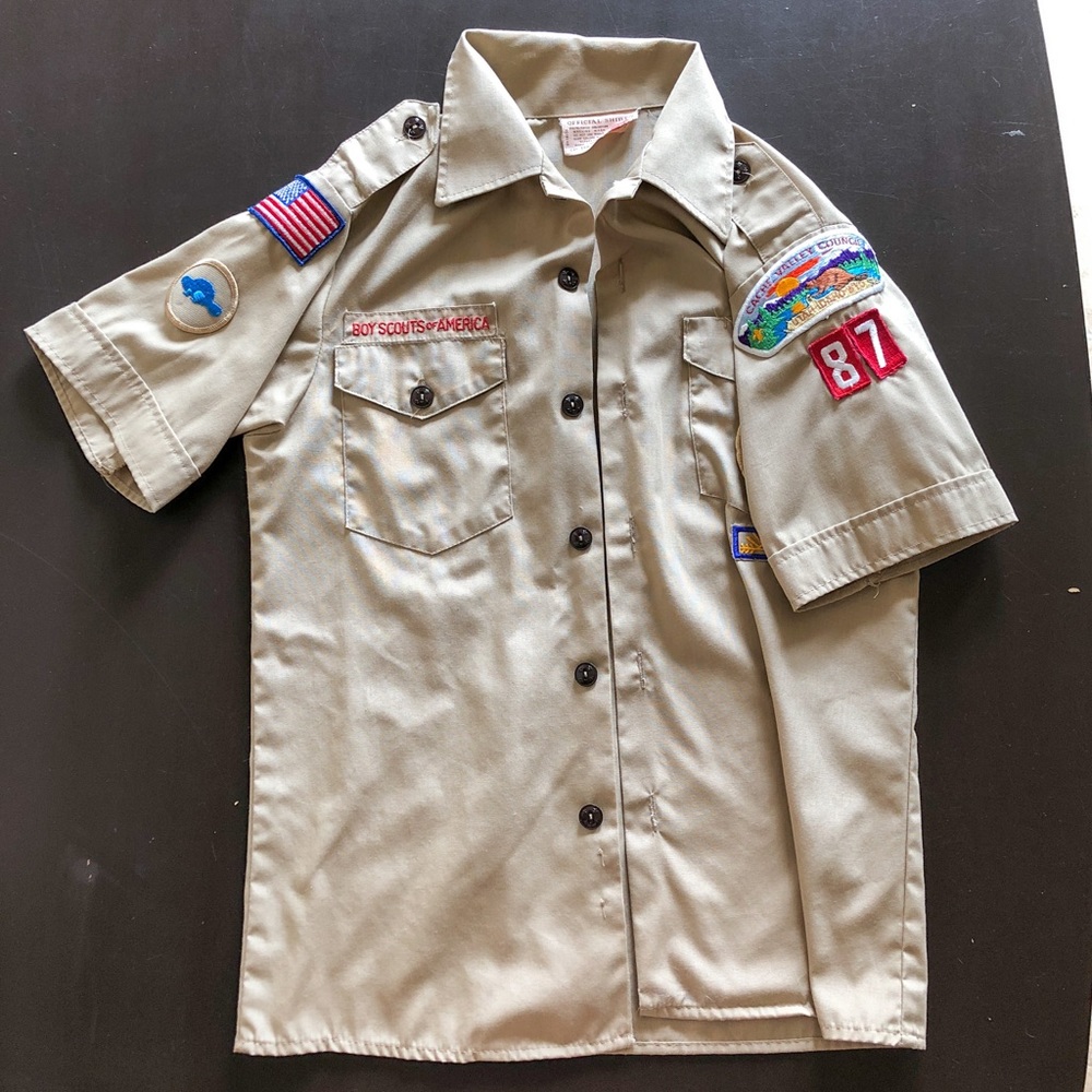Boy Scout of American beige button up
